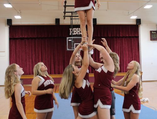 cheerleaders high school practice